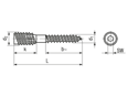 Technical drawing with dimensions of Hex socket spacer screws