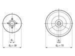 Technical drawing with dimensions of Mungo® MDB-M - Metal discs
