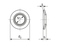 带尺寸的技术图：Rip-Lock™ - 锁紧垫圈 大型系列