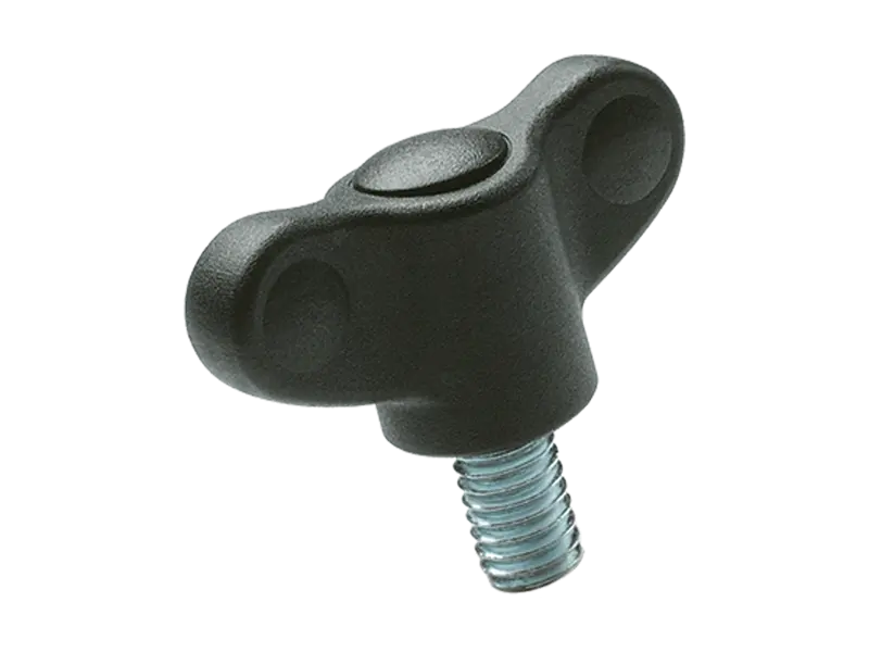 Product image of ELESA® CWN-p - Wing screws with threaded stud, steel zinc plated