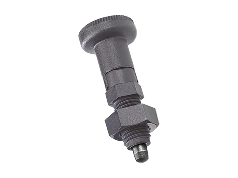 Product image of ELESA® PMT.101-A/AK - Indexing plungers with hex collar and locking pin steel hardened black-oxyde
