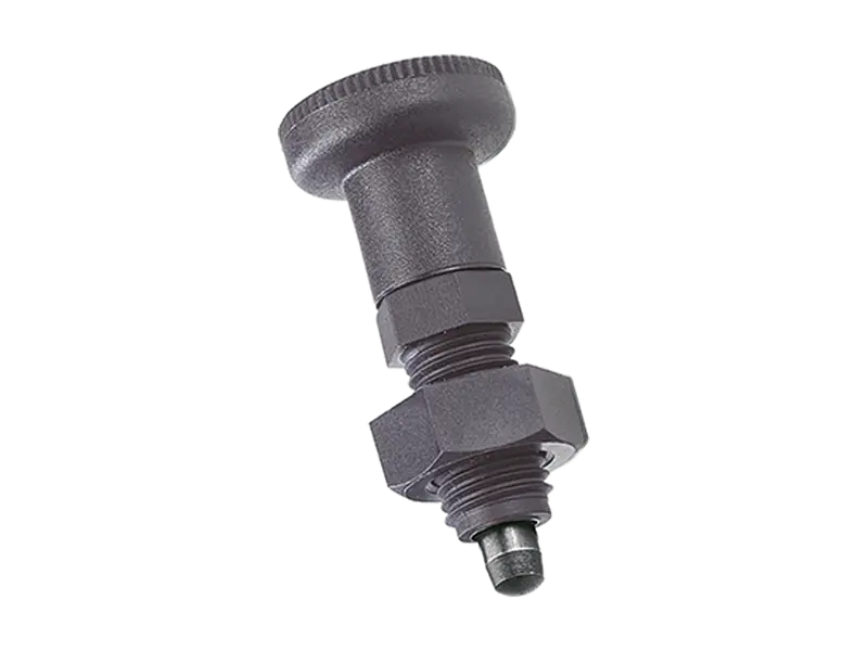 产品图片：ELESA® PMT.100-A/AK - 带六角衬套不待锁紧的分度销 黑色氧化硬化钢销