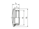 Technical drawing with dimensions of JACOB® - Screw plugs with metric thread and o-ring