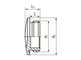 Technical drawing with dimensions of JACOB® - Screw plugs with metric thread