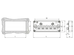 Technical drawing with dimensions of JACOB® KADL - Cable Entry Systems without grommets