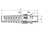 Technical drawing with dimensions of JACOB® PERFECT - Cable glands with metric thread and spiral top