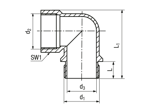 Technical drawing with dimensions of JACOB® - Elbows 90°