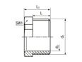 Technical drawing with dimensions of JACOB® - Pressure screws with metric thread