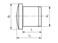 Technical drawing with dimensions of JACOB® - Blanking plugs