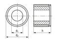 Technical drawing with dimensions of JACOB® - Reducing sealing rings for serie PERFECT with metric thread