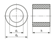 Technical drawing with dimensions of JACOB® - Reducing sealing rings for series PERFECT with Pg thread