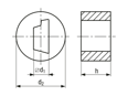 Technical drawing with dimensions of JACOB® - Sealing inserts for AS-i Bus-cable for series PERFECT with metric thread