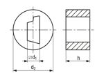 带尺寸的技术图：JACOB® - 用于AS-i总线管线的密封嵌件 用于PERFECT系列，带公制螺纹