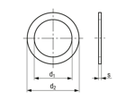 Technical drawing with dimensions of JACOB® - Sealing rings for connecting thread for metric thread