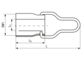 Technical drawing with dimensions of JACOB® - Box spanner