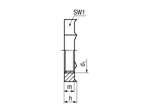 Technical drawing with dimensions of JACOB® - Hex nuts with Pg thread and cutting edges for equipotential bonding