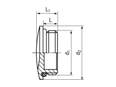 Technical drawing with dimensions of JACOB® - Screw plugs with Pg thread and o-ring
