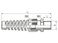 Technical drawing with dimensions of JACOB® PERFECT - Cable glands with Pg thread and spiral top
