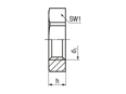 Technical drawing with dimensions of JACOB® - Hex nuts with Pg thread