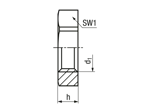 Technical drawing with dimensions of JACOB® - Hex nuts with Pg thread