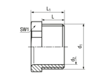 Technical drawing with dimensions of JACOB® - Pressure screws with Pg thread