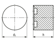 Technical drawing with dimensions of JACOB® - Sealing inserts without bore hole for series PERFECT with Pg thread