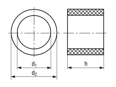 Technical drawing with dimensions of JACOB® - Sealing rings for series BASIC with Pg thread