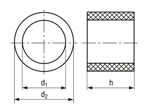 Technical drawing with dimensions of JACOB® - Sealing rings for series BASIC with Pg thread