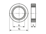 Technical drawing with dimensions of JACOB® - Sealing rings multiple perforation for cable glands with Pg thread
