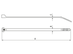 带尺寸的技术图：ABB® Ty-Rap® Railway - 线缆扎带 带A4不锈钢锁舌,用于轨道交通行业