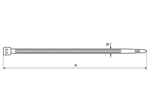 Technical drawing with dimensions of Elematic® - Cable ties detectable