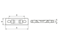 带尺寸的技术图：Panduit® - 多重固线板 用于线缆扎带
