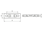 Technical drawing with dimensions of Panduit® - Multiple tie plates for cable ties