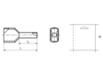 Technical drawing with dimensions of Twin sleeves with PP-insulation, tubular bag Standard 1D