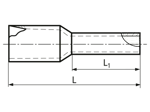 Technical drawing with dimensions of End sleeves with PP-insulation Standard 1D