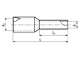 Technical drawing with dimensions of End sleeves with PP-insulation for multinorm Standard 1D