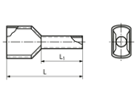 Technical drawing with dimensions of Twin sleeves with PP-insulation Standard DIN