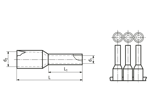 Technical drawing with dimensions of End sleeves with PP-insulation, cut-strips Standard 2F