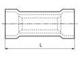 Technical drawing with dimensions of Parallel connectors with PVC-insulation