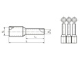 Technical drawing with dimensions of End sleeves dispenser with PP-insulation, tape-mounted Standard 2F