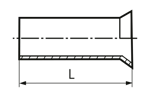 Technical drawing with dimensions of Assortment box with ferrules, blue non insulated ferrules