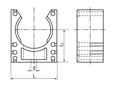 Technical drawing with dimensions of REIKU® PAHOG - System support without top
