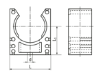 Technical drawing with dimensions of REIKU® PAHOG - System support without top