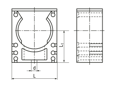 Technical drawing with dimensions of REIKU® PAHDB - System support with top