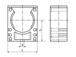 Technical drawing with dimensions of REIKU® PAHDB - System support with top
