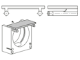Technical drawing with dimensions of REIKU® PADSG - Top for system support