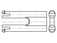 带尺寸的技术图：REIKU® PAVSG - 连接条 用于系统支架