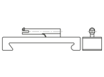 带尺寸的技术图：REIKU® PACSG - 支承导轨夹 用于系统支架