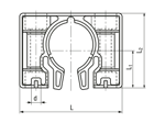 带尺寸的技术图：REIKU® VP-HOB - 系统支架 增强版本