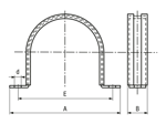 Technical drawing with dimensions of REIKU® MES2B - Tube clamps
